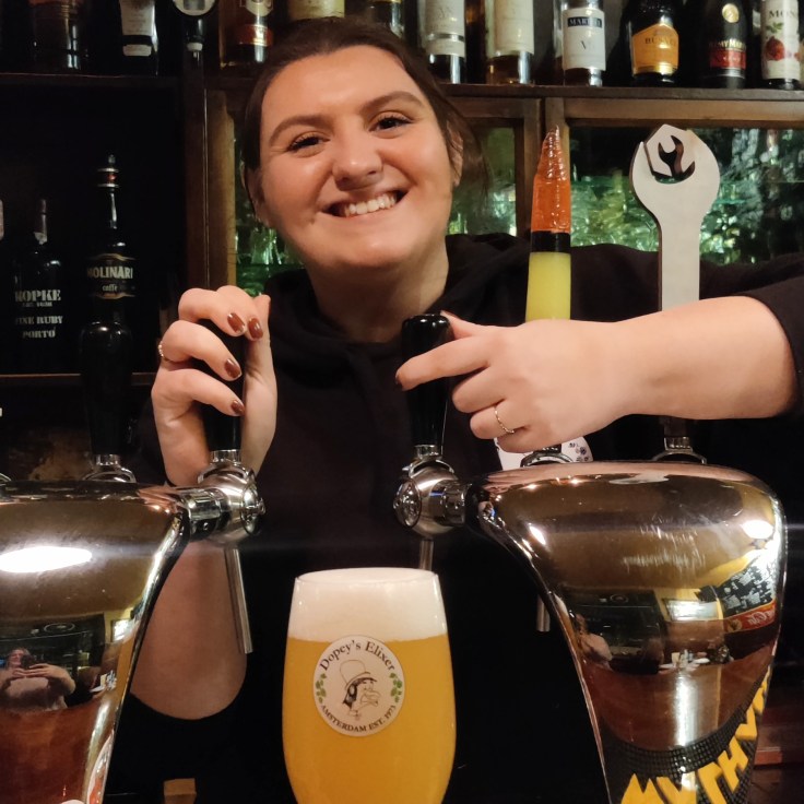 The bar at Dopey's Elixer Amsterdam